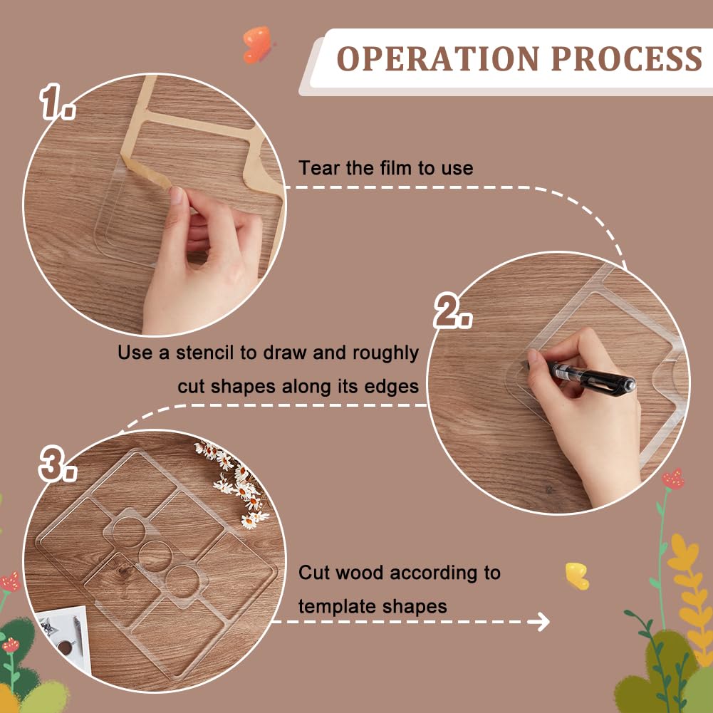 BENECREAT 9 Pocket Acrylic Valet Tray Router Templates for Woodworking 15×11.2×0.2inch Clear Router Inlay Template Rectangle Acrylic Router Jig DIY BENECREAT