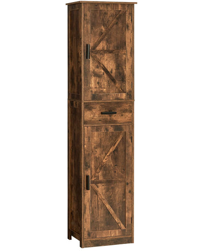 WEENFON Tall Bathroom Cabinet with 6 Shelves, Narrow Cabinet with 2 Doors & 1 Drawer, Freestanding Storage Cabinet, for Bathroom, Living Room,