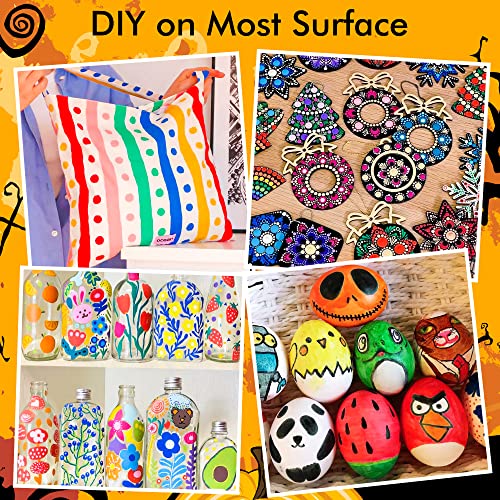 Shuttle Art 36 Colors Dual Tip Acrylic Paint Markers, Dot Tip and Fine Tip Acrylic Paint Pens for Rock Painting, Ceramic, Wood, Canvas, Plastic, Shuttle Art