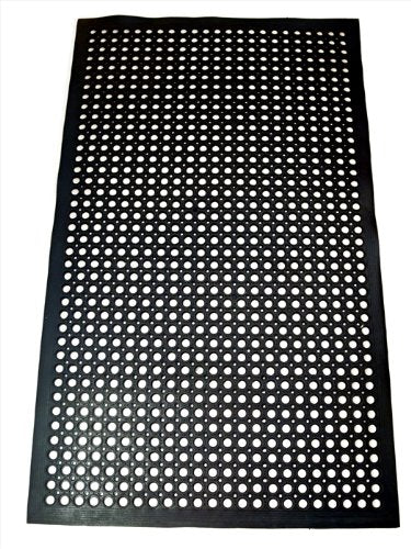 New Star Foodservice 533517 Commercial Grade Grease Resistant Anti-Fatigue Rubber Floor Mat, 36" x 60", Black New Star Foodservice