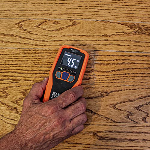 Klein Tools ET140 Pinless Moisture Meter for Non-Destructive Moisture Detection in Drywall, Wood, and Masonry; Detects up to 3/4-Inch Below Surface Klein Tools