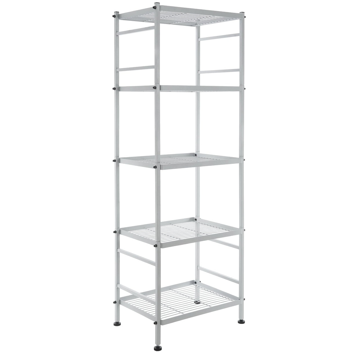 5-Wire Shelving Metal Storage Rack Shelves, Standing Storage Shelf Units for Laundry Bathroom Kitchen Pantry Closet(Silver,16.9L x 12.8W x 50.5H) Soywey