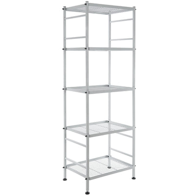 5-Wire Shelving Metal Storage Rack Shelves, Standing Storage Shelf Units for Laundry Bathroom Kitchen Pantry Closet(Silver,16.9L x 12.8W x 50.5H)
