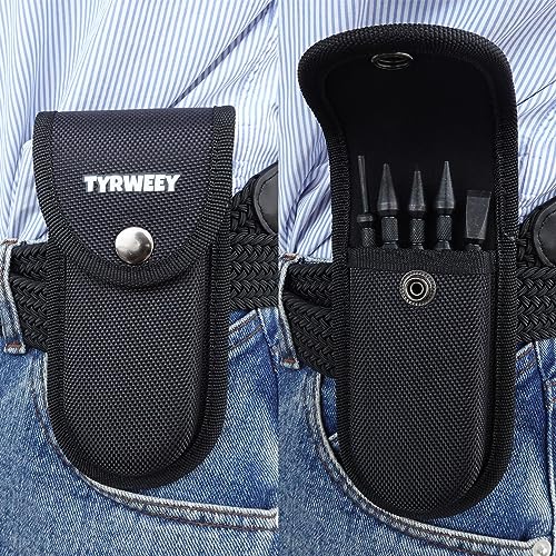 TYRWEEY 5-Piece Nail Setter Dual Head Nail Set & Dual Head Center Punch & Hinge Pin Remover Punch Set, Spring Loaded Center Hole Punch, Nail Setter TYRWEEY