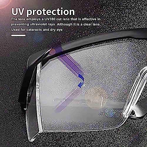 mozeeda Safety Glasses Men Women Clear Safety Glasses Goggles Over Eyeglasses, Z87 UV 400 Anti-fog Adjustable Temples Protection Goggles for mozeeda