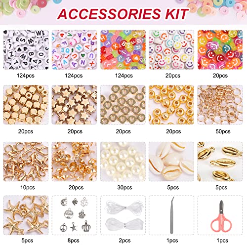 QUEFE 15000pcs, 144 Colors Clay Beads, Charm Bracelet Making kit for Girls 8-12, Polymer Heishi Beads for Jewelry, for Crafts Christmas Gifts QUEFE