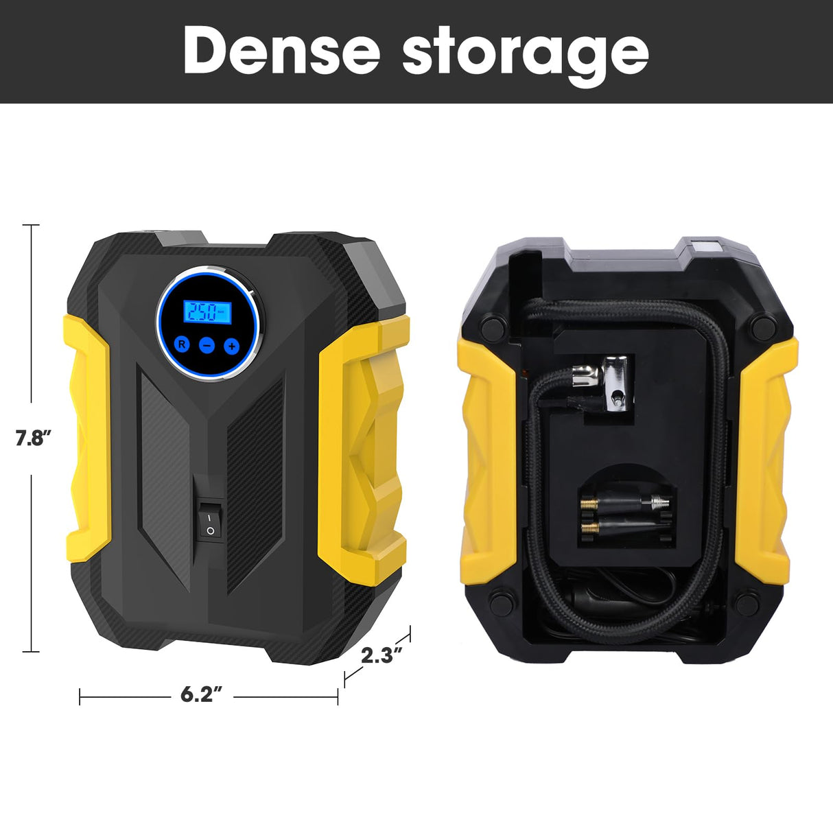 Digital Air Compressor for Car Auto Pump Portable Tire Inflator with LED Light DC 12V carsun