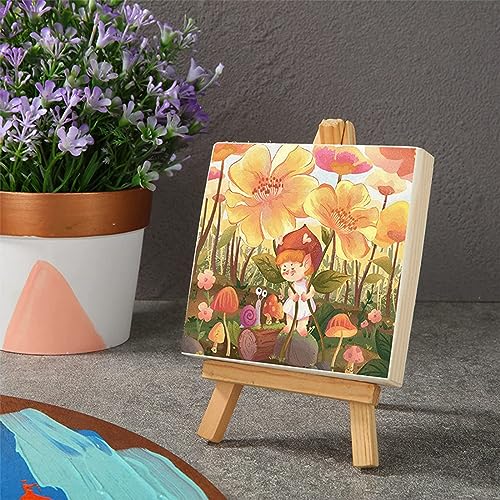 12 Pack Wood Board 5 x 5 inch Unfinished Wooden Canvas Board Square Wood Board Wooden Canvas Board Blank Wooden Canvas for Painting Painting Pouring Voittozege