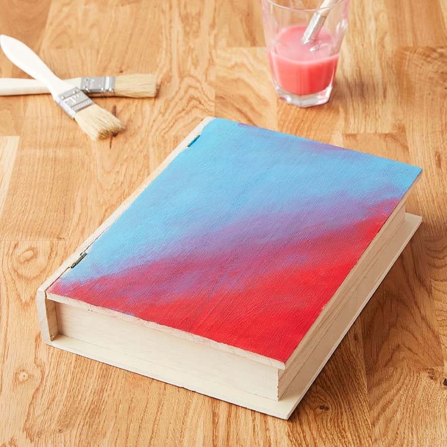 ArtMinds 9.75" Unfinished Wooden Book Box by Make Market - Ready-To-Decorate Wood Box for Trinkets, Coins, Jewlery, Valuables - Bulk 8 Pack Make Market