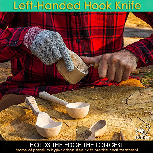 BeaverCraft Wood Carving Hook Knife SK1L for Carving Spoons Kuksa Bowls and Cups Spoon Carving Tools Basic Crooked Knife for Professional Spoon BeaverCraft
