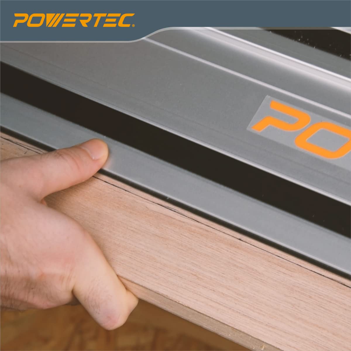 POWERTEC 71387 110" Track Saw Guide Rail Joining Set for Makita or Festool Track Saws Includes 2x55" Aluminum Extruded Guide Rails and (2) Guide Rail POWERTEC