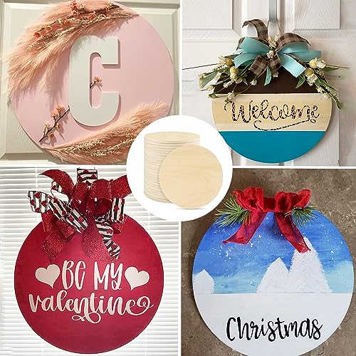 20 PCS 8 Inch Unfinished Wood Circles, Thickness 6 mm, Wooden Rounds for Crafts, Wood Discs for DIY Painting Decorations, Weddings and Parties,by GNIEMCKIN