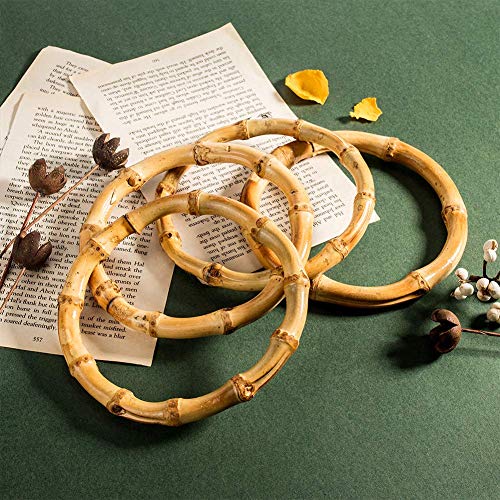 CHGCRAFT 4pcs Round Wood Bag Handle Imitation Bamboo Bag Handles Replacement for Handcrafted Handbag CHGCRAFT