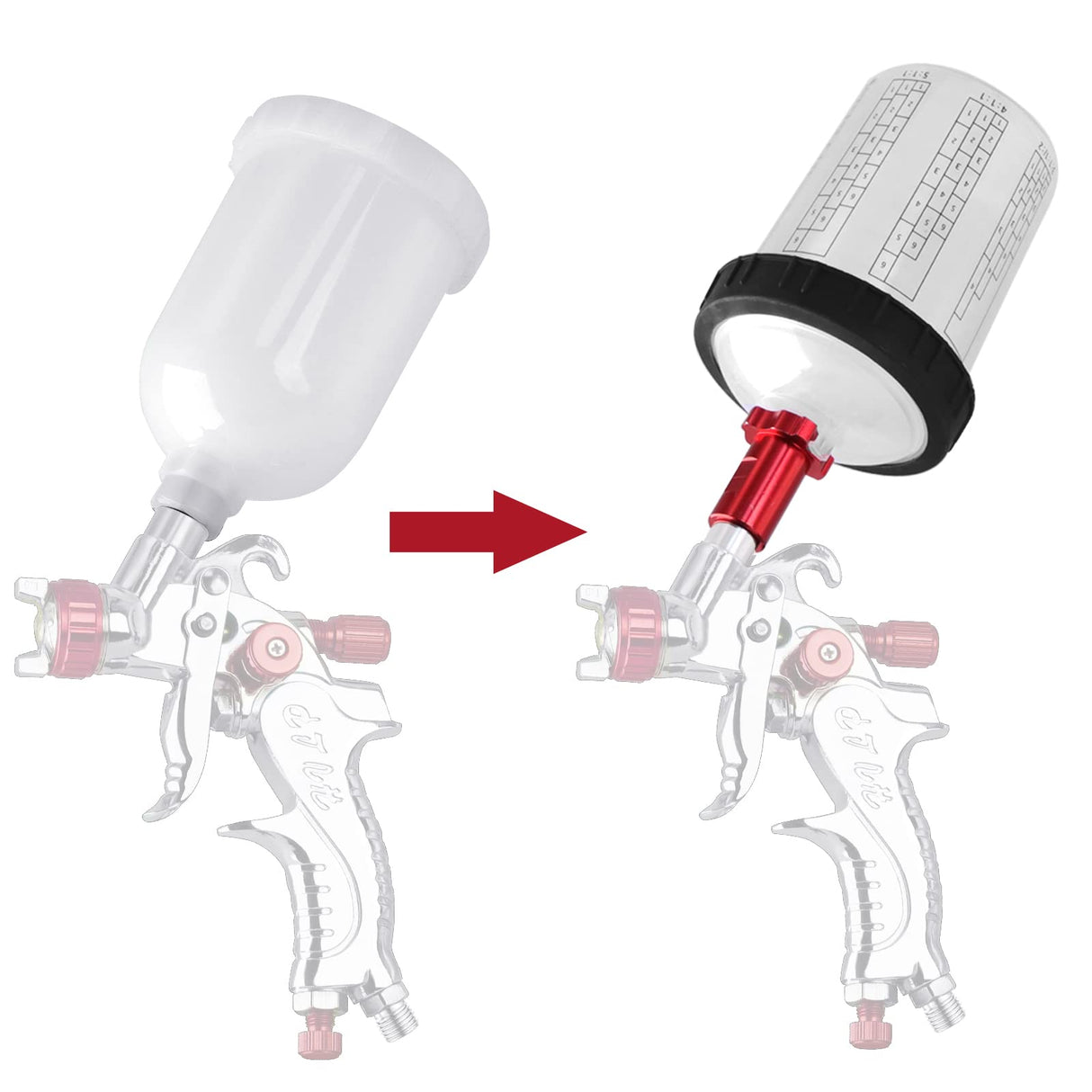 HVLP Spray Gun Set, Automotive Paint Spray Paint Gun Mini Air Paint Sprayer with 10 Disposable 400ML Cups for Car Furniture Body Repair Painting Aflybltol