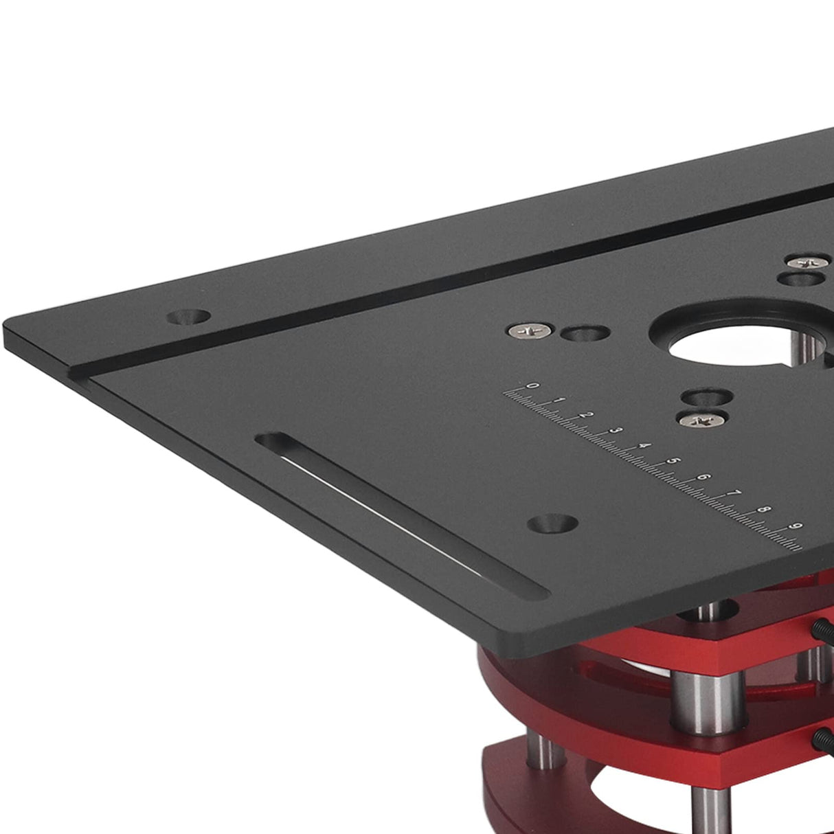 Router Lift with Top Plate, Manual Router Lift Systems for 2-1/2" Diameter Motors, 7-7/8" x 9-7/16" Router Plate, Woodworking Router Table Insert Jiawu