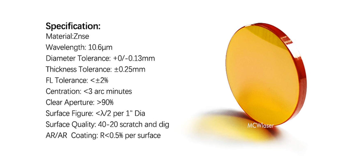 CNCOLETECH 18mm CO2 Laser Lens, Laser Mirror PVD ZnSe Focus Lens 25.4mm / 1" Focal for CO2 Laser Engraver Cutting Cutter CNCOLETECH