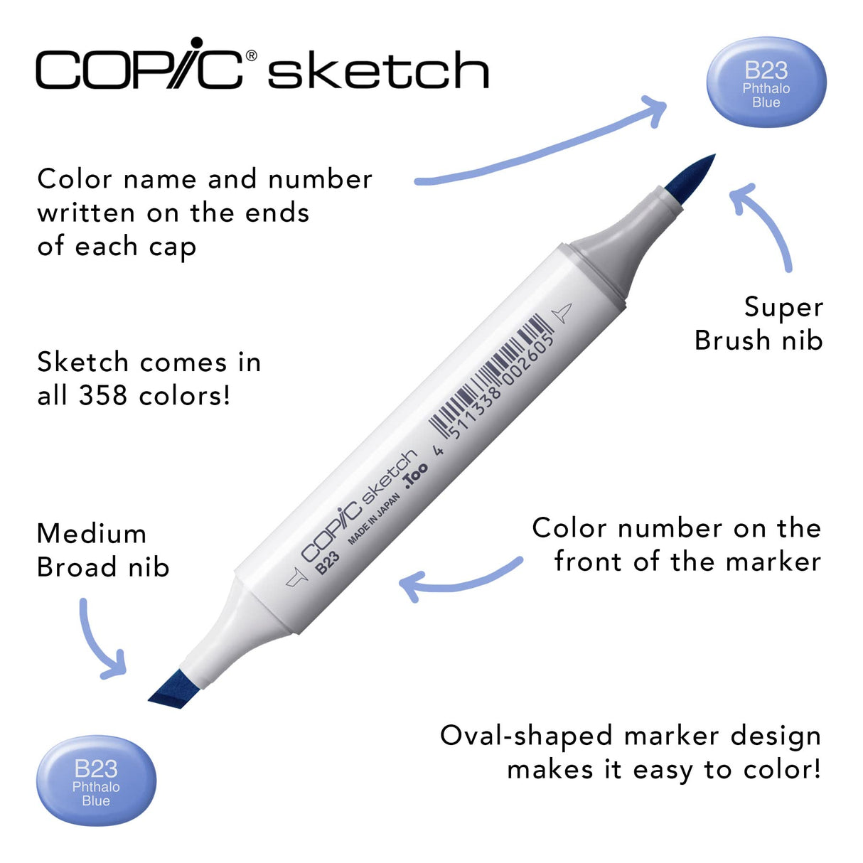 Copic, 72-Color Sketch Marker Set, Multi Count Copic