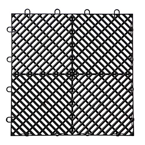 Happybuy Tiles Interlocking 50 PCS Black, Drainage Tiles 12x12x0.5 Inches, Deck Tiles Outdoor Floor Tiles, Outdoor Interlocking Tiles, Deck Flooring Happybuy