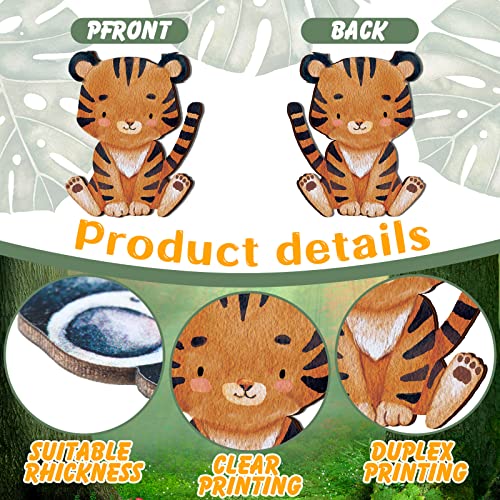 Geetery 12 Pcs Woodland Animals Wooden Animal Cutout Shapes Forest Painted Woodland Baby Shower Decorations Woodland Creatures Wood Table Geetery