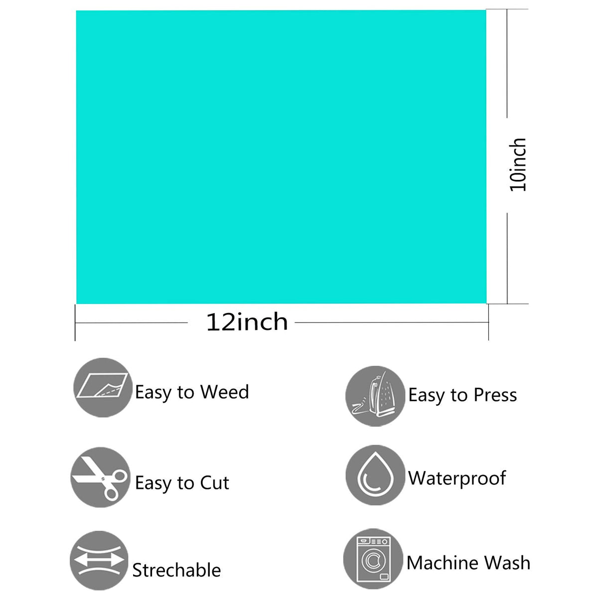 CAREGY Heat Transfer Vinyl for T-Shirts 12in.x10in. 36 Sheets-Iron On Vinyl HTV Bundle CAREGY