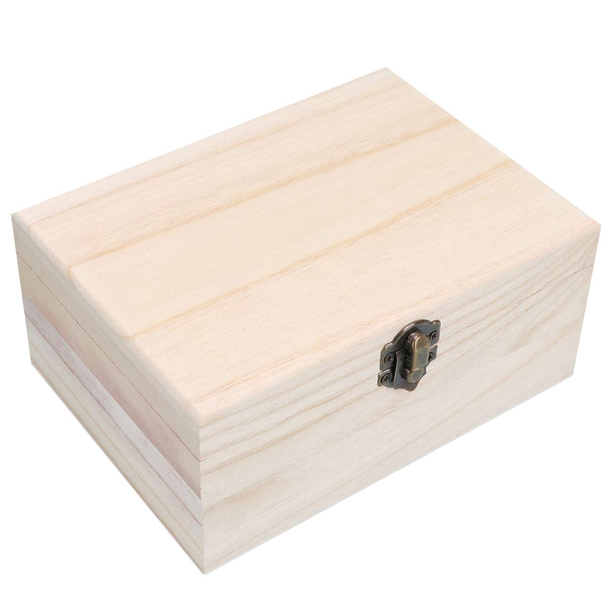 Milisten Unfinished Chest 3 Pcs Jewelry Wooden Lock Case Trinket Storage Chest Wooden Chest Sundries Storage Tray Wood Trinket Tray Wood Case Bamboo Milisten