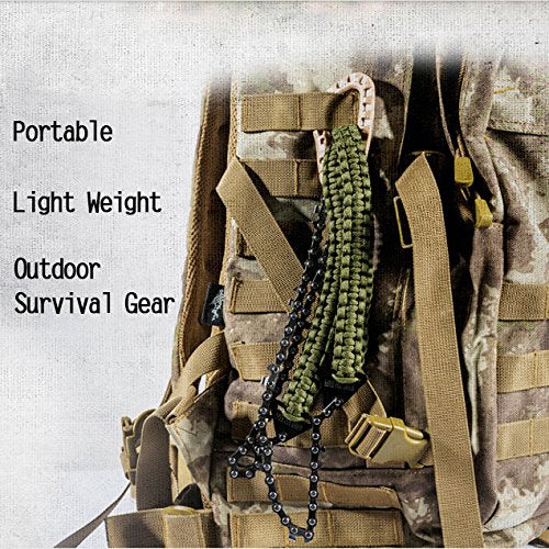 Pocket Chainsaw with Paracord Handle 36 Inches 16 Teeth Long Chain Hand Saw Fast Wood & Tree Cutting Emergency Survival Gear Best for Camping Skyocean