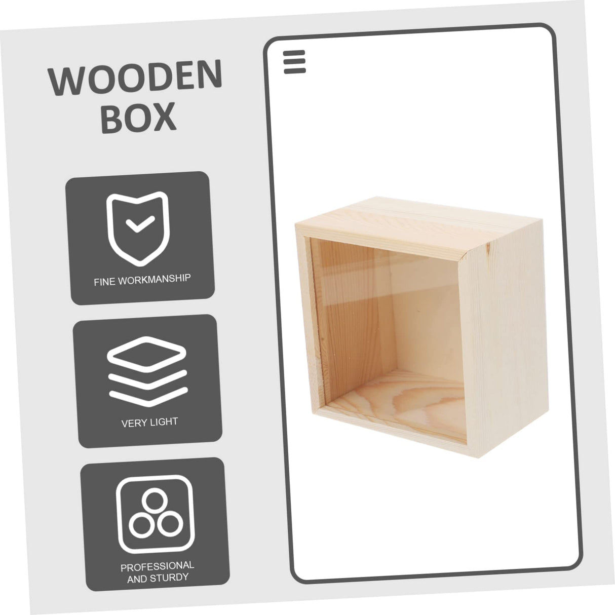 NOLITOY Box Storage Wooden Box Earring Desk Topper Tip Jar Desk Tray Party Gifts Supplies Wooden Tea Organizer Wooden Crates Unfinished Wooden Tray NOLITOY