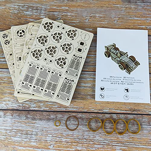 3D Wooden Puzzle T902 car - Wooden Puzzles for Adults - DIY Mechanical Model Building Kits, Wooden Craft Decoration Ornaments, Teen Educational STEM, ROEOLNIL