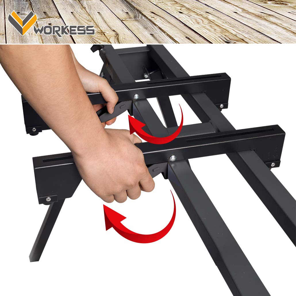WORKESS Light Weight Universal Miter Saw Stand 330 Lbs Load Capacity Black and Grey WK-MS050B Single Pack WORKESS