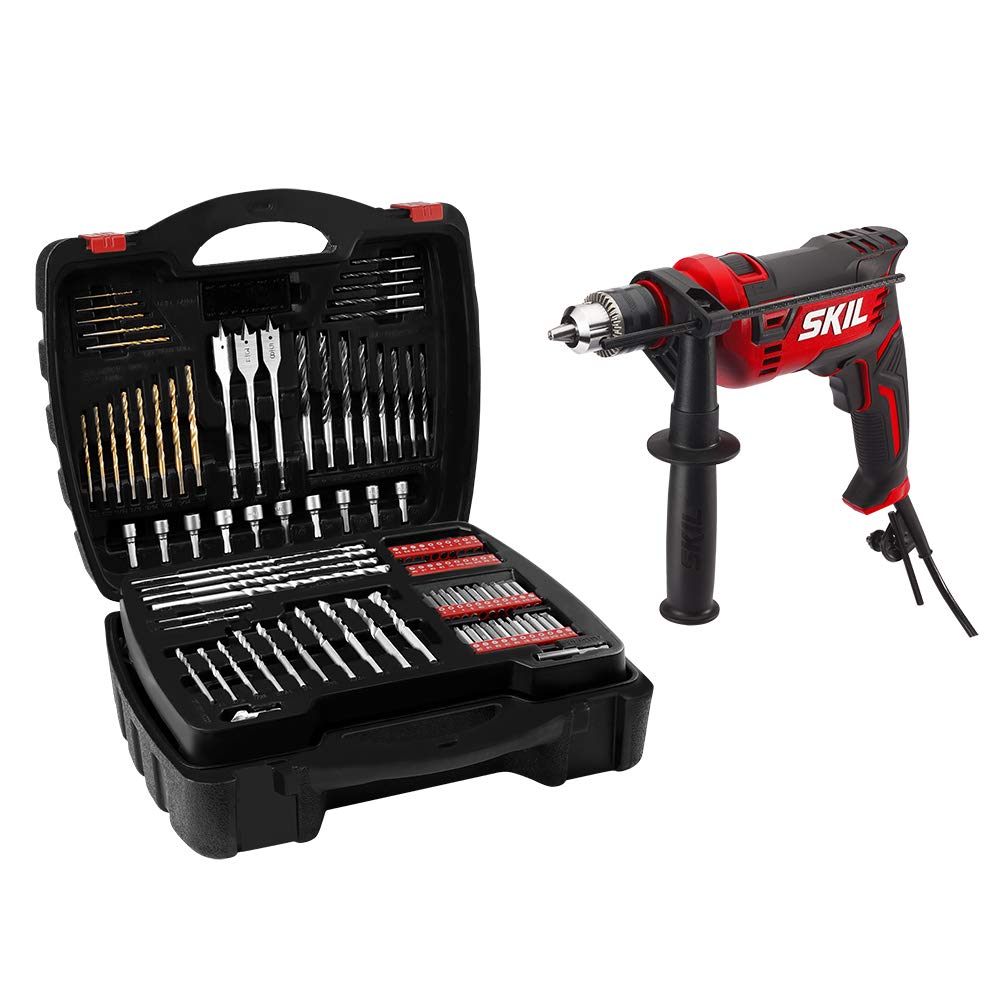 Skil 7.5 Amp 1/2-in Corded Hammer Drill with 100pcs Drill Bit Set With Variable Speed- HD182002 Skil