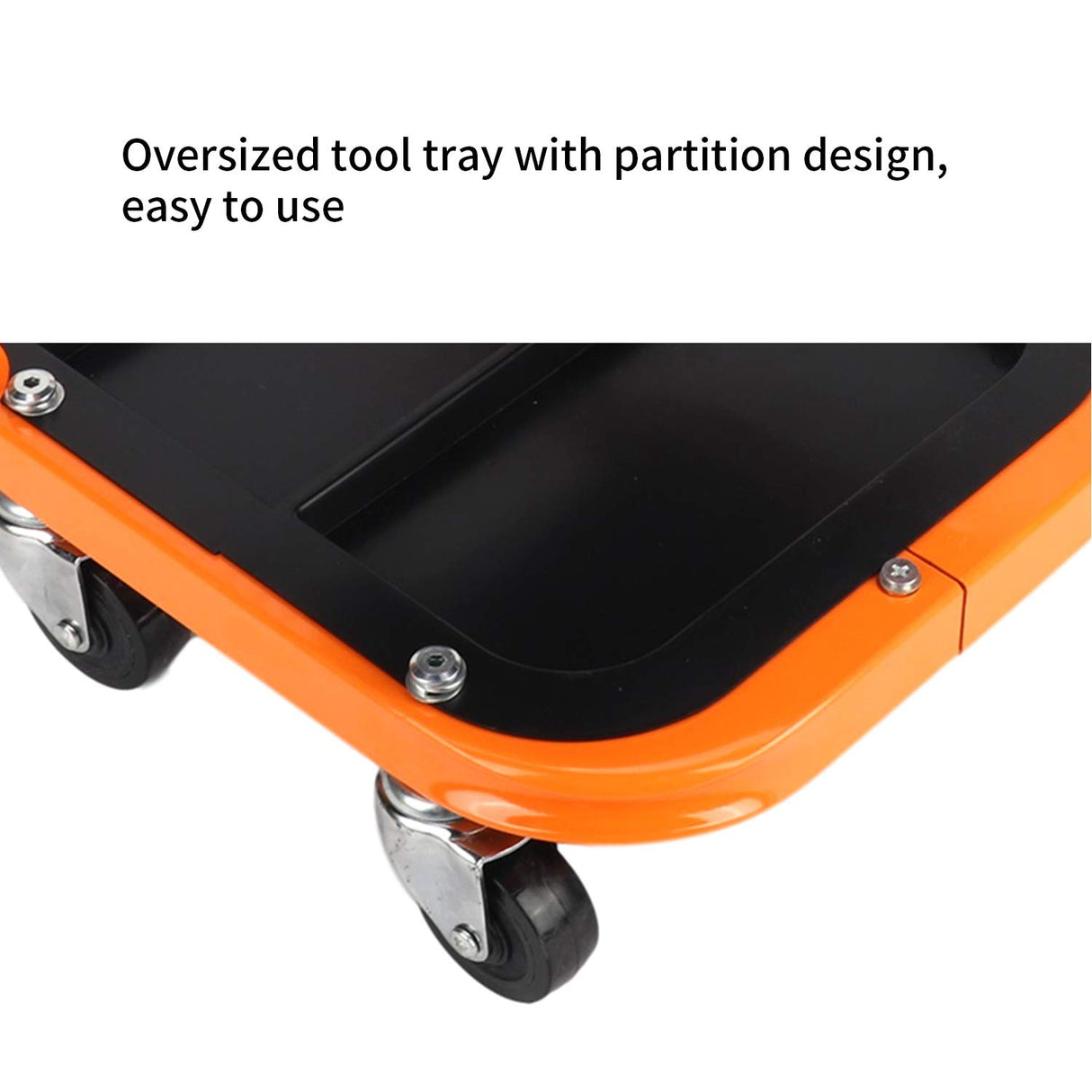 awagas Heavy Duty Rolling Creeper Garage Shop Seat Rolling Garage Stool Big Padded Mechanic Seat Mechanics Stool with Segmented Tool Tray Storage and awagas