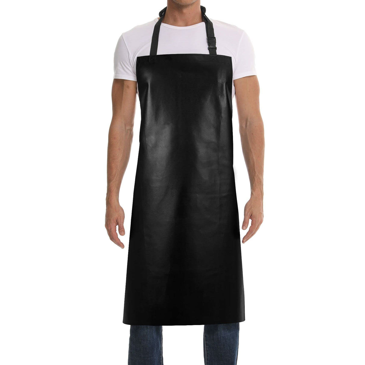 Homsolver Waterproof Apron,35" Heavy Duty Rubber Vinyl Dishwashing Apron,Lab Industrial Chemical Butcher Apron,Dish Apron Homsolver
