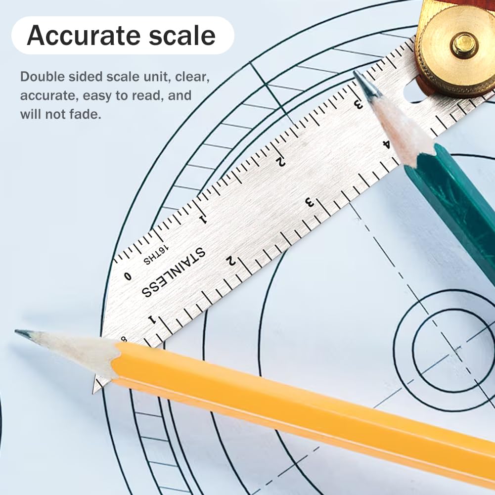 QWLWBU 2Pcs Angle Protractor, T Bevel Angle Finder with Wooden Handle Sliding T-Bevel Bevel Gauge for Carpenter QWLWBU