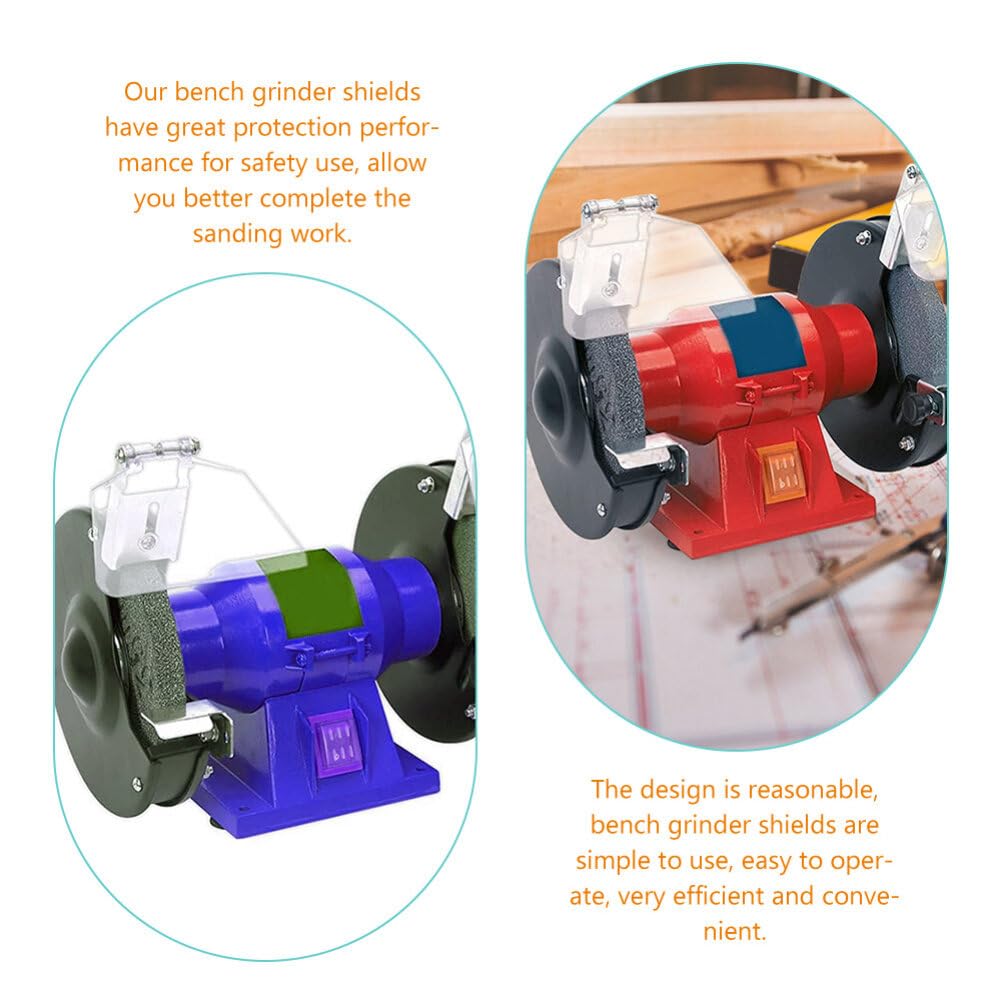 Bench Grinder Eye Shield, 6pcs Bench Grinder Guards Bench Grinders Kit Guard Eye Grinder Shield Bench Safety Replacement Included Screws Angle TEHAUX