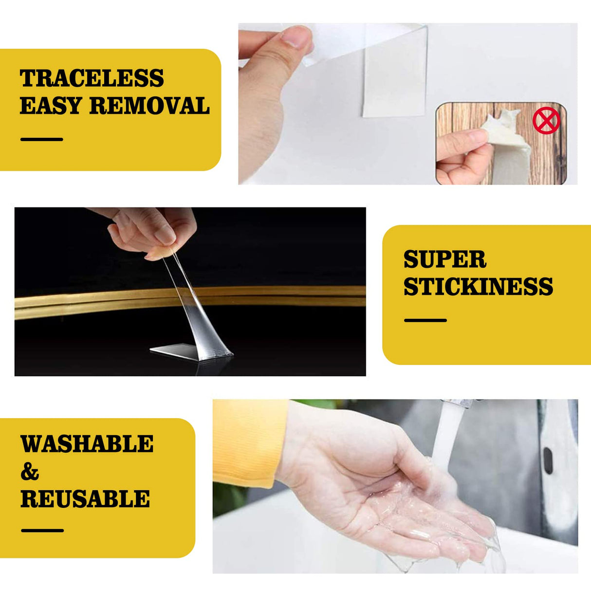 Kelasy Nano Double Sided Tape Heavy Duty,Extra Strong Sticky Double Sided Mounting Tape,1.2" x 120",Clear Adhesive Poster Wall Tape for Decoration Kelasy