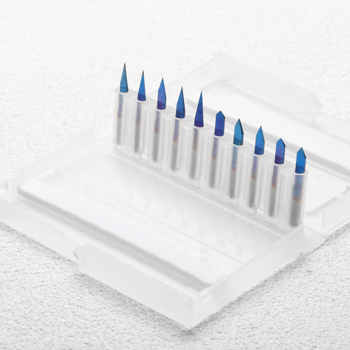 Genmitsu 10 Pcs 1/8'' Shank CNC Router Bits Set, Flat V-bit & Triangular V-bit, 20 /30 /45 /60 /90 Degree 0.1mm Tip, Nano Blue Coat, Engraving Tool Genmitsu