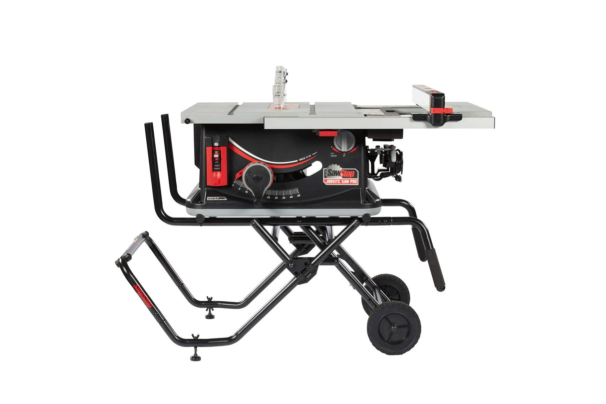 SAWSTOP 10-Inch Jobsite Saw Pro with Mobile Cart Assembly, 1.5-HP, 12A, 120V, 60Hz (JSS-120A60) SawStop