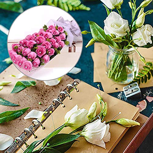 Woohome 9 PCS Floral Arrangement Tool Kit, 5 PCS Floral Tape Stem Wrap, 26 Gauge Floral Stem Wire, Double-Sided Tape and 120 PCS Ball Head Pins for Woohome