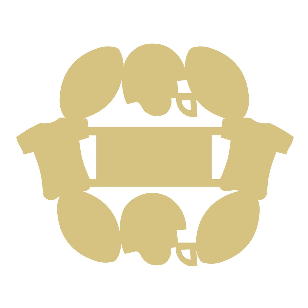 Football Wreath Cutout Unfinished Wood Sports Themed Locker Room Door Hanger MDF Shape Canvas Style 1 (12") Diverse Woodworking