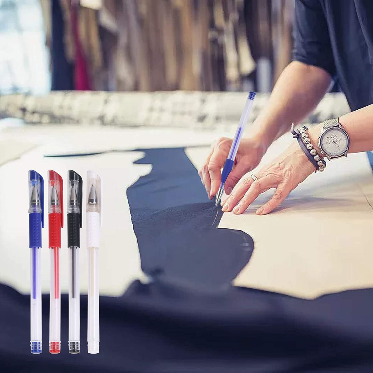 JANYUN 8 Pieces Heat Erasable Pens for Fabric with 52 Refills Fabric Marking Pens Fabric Markers for Quilting Sewing DIY Dressmaking Fabrics Tailors JANYUN