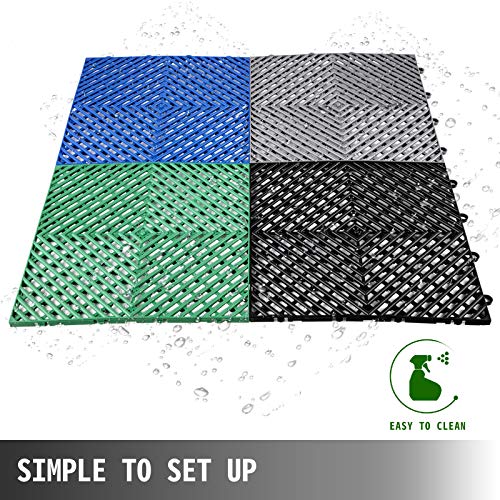 Happybuy Tiles Interlocking 50 PCS Black, Drainage Tiles 12x12x0.5 Inches, Deck Tiles Outdoor Floor Tiles, Outdoor Interlocking Tiles, Deck Flooring Happybuy