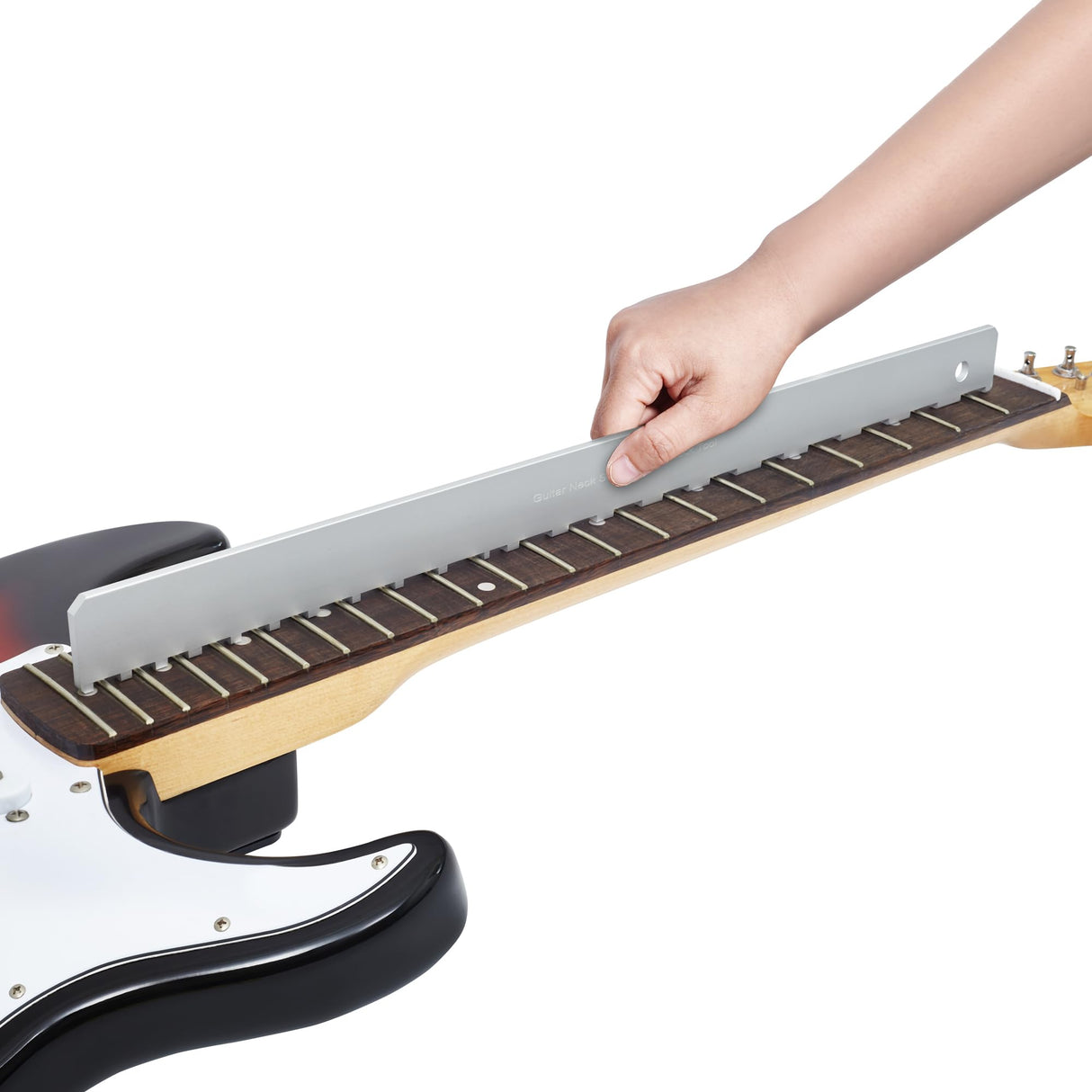 Frautron Guitar Neck Notched Straight Edge, 4mm Thick Aluminum Guitar Neck Maintenance Setup Tool, Pro Luthiers Repair Tool for Gibson 24.75" Fender Frautron