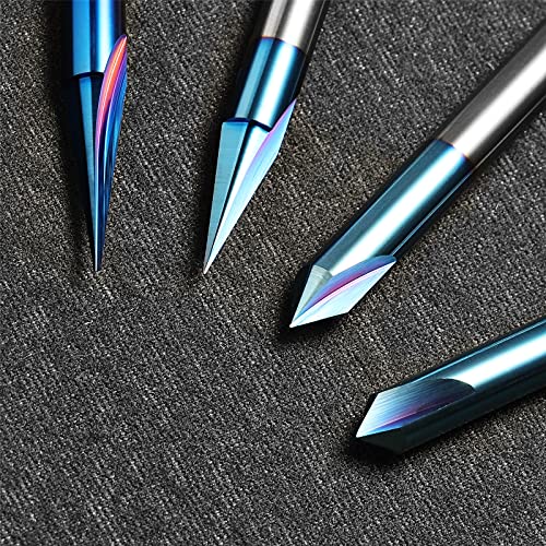 Genmitsu CNC Wood Carving Router Bits Set, 1/4'' Shank, 4 PCS, 15° Detail Carving Liner+ 20° Profile bit+ 60° & 90° V Groove, WC04A Genmitsu