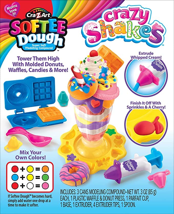 Cra-Z-Art Softee Dough Donut Shop Playset, Modeling Dough Play Toy for Kids Ages 3 Years and Up Cra-Z-Art