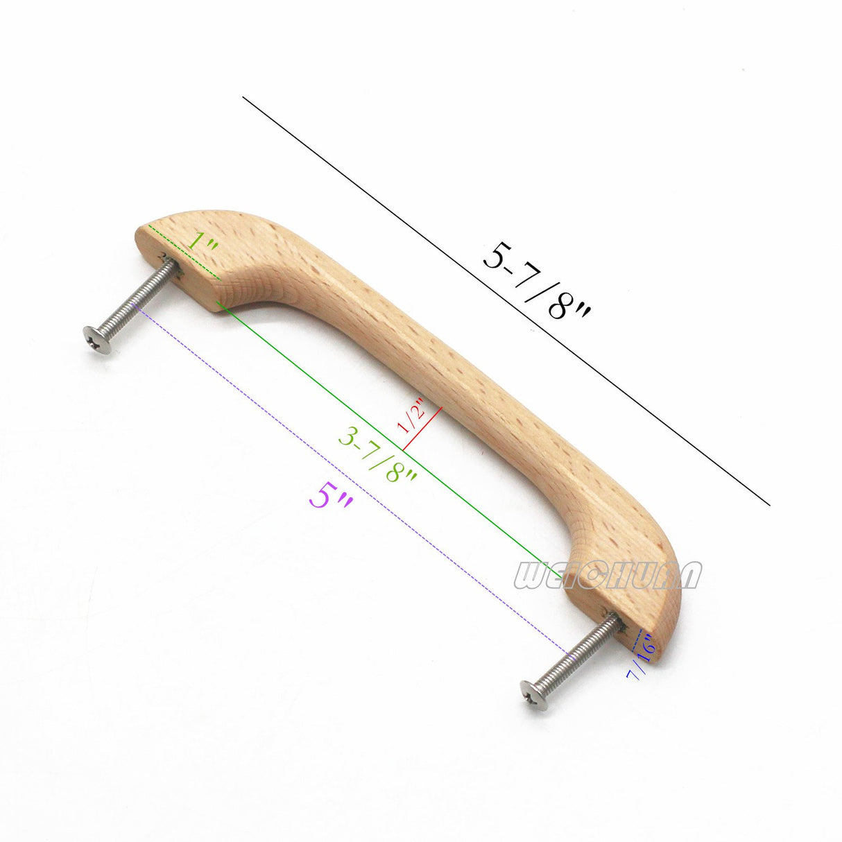 WEICHUAN 10PCS Unfinished Wood Drawer Knobs Pulls Handles - Kitchen Cabinets Furniture Dresser Wardrobe Cupboard Drawer Knobs Pulls Handles(5" Hole WEICHUAN