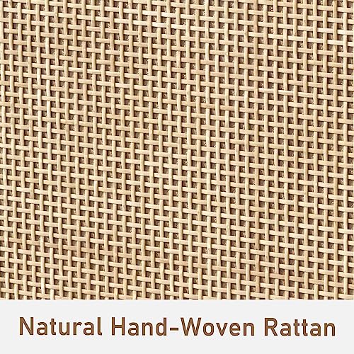 Xilingol Buffet Cabinet with Storage, Storage Cabinet with Rattan Decor Doors, Accent Cabinet with Solid Pine Wood Feet, Sideboard Cabinet for Xilingol