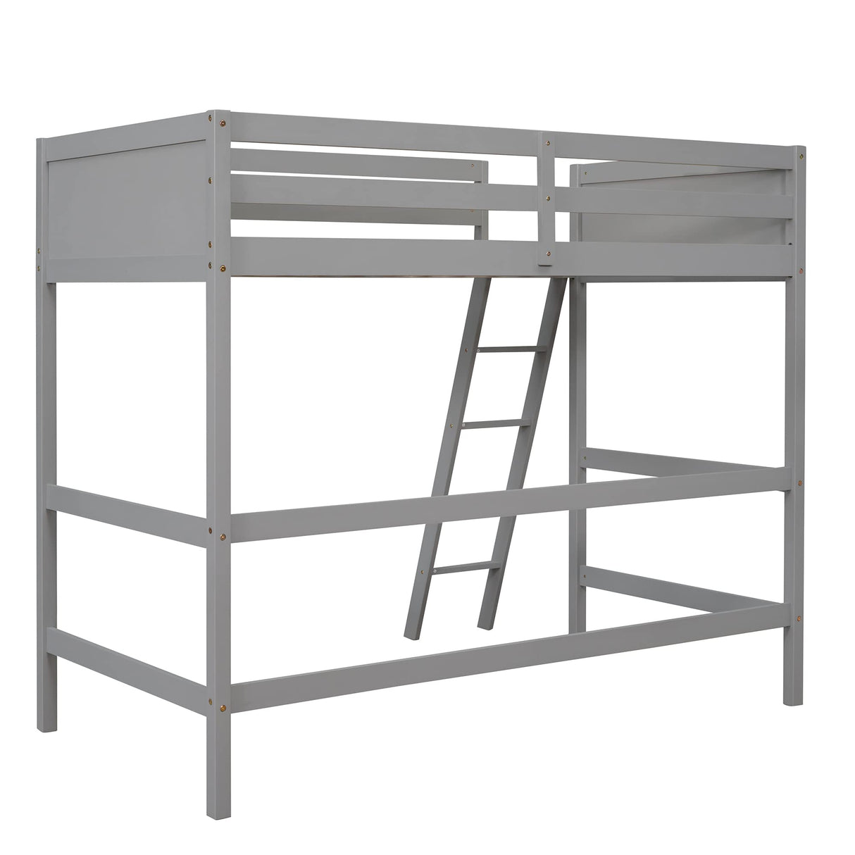 Harper & Bright Designs Grey Twin Size Wooden Loft Bed with Ladder for Kids and Teens Harper & Bright Designs