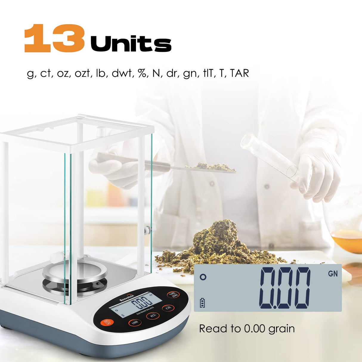 Bonvoisin Analytical Balance 300gx1mg Precision Lab Scale Digital Electronic Scale 1mg Laboratory Analytical Scale LCD Display Scientific Scale with Bonvoisin