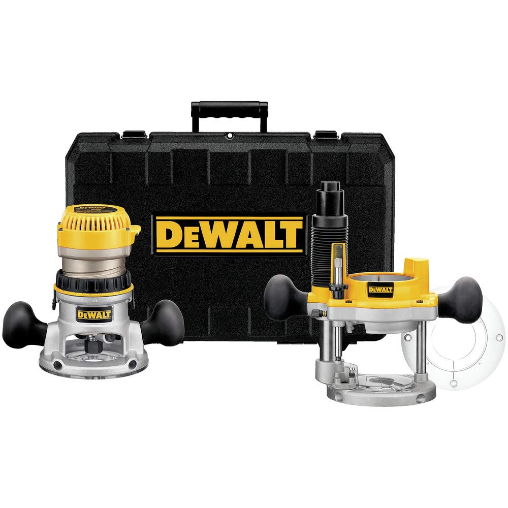 DEWALT Router Fixed/Plunge Base Kit, Variable Speed, 12-Amp, 2-1/4-HP (DW618PK) DEWALT
