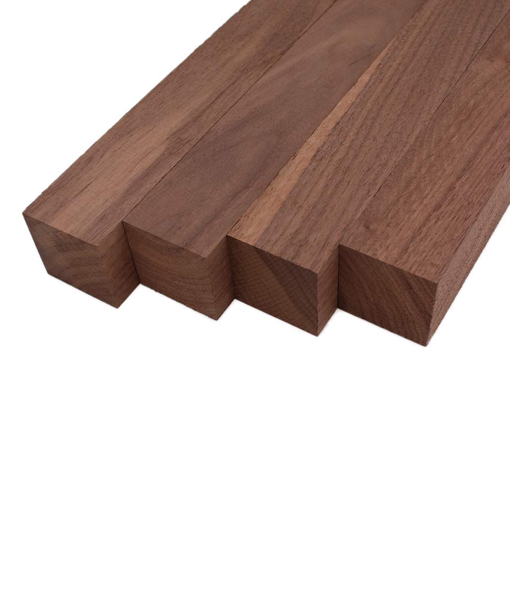 Black Walnut Lumber Turning Squares - 2" x 2" (4 Pcs) (2" x 2" x 8") Barrington Hardwoods